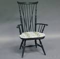 Blackpainted Windsor Braced Fanback Knuckle Armchair