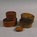 Five Small Lappedseam Covered Boxes