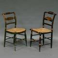 Two Painted and Stencildecorated Side Chairs