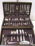 Silver plated flatware service and case