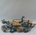 Fourteen Assorted Carved Wooden Waterfowl Decoys