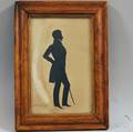 Framed Silhouette of a Young Gentleman with a Walking Stick