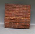 Redpainted Twopart Pine Apothecary Chest