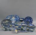 Twentysix Pieces of Blue Transferware