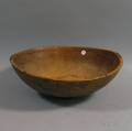 Large Graypainted Turned Wooden Bowl
