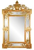 Louis XVI Style Giltwood Cushion Mirror 19th C