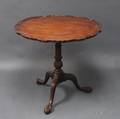 Chippendalestyle Carved Mahogany Piecrust Tea Table