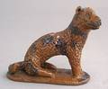 Shenandoah Valley redware figure of a seated dog late 19th c