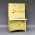 Coppes Brothers and Zook Yellowpainted Tambour Hoosier Cabinet