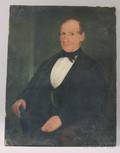 American School 19th Century Portrait of a Gentleman Seated in a Chair Holding a Book