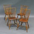 Set of Four Bambooturned Windsor Side Chairs