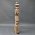 Graypainted and Turned Pine Newell Post
