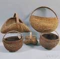 Five Woven Splint Baskets
