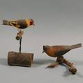 Two Carved and Painted Wood Bird Figures