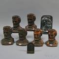 Eight Cast Metal Lincoln Bust Bookends