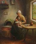 Hans Eybergen Dutch 19th Century Mother and Child