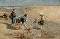 Attributed to Bernardus Johannes Blommers Dutch 18451914 Children Playing on the Beach