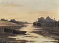 Lionel Walden American 18611933 Boats at Low Tide Dusk