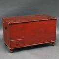 Large Redpainted Onedrawer Storage Box
