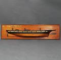 Painted and Pine Mounted Halfhull Ship Model of the Perpetua