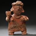 Nayarit Female Figure with Bowl and Fan 