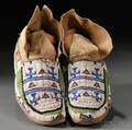 Pair of Cheyenne Beaded Hide Moccasins