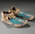 Pair of Lakota Beaded Hide Moccasins