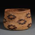 Modoc Twined Basket with Stylized Flower Design