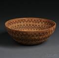 Yokuts Polychrome Coiled Basketry Bowl