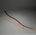 Plains Sinewbacked Bow and Two Arrows with Obsidian Points
