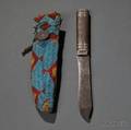 Lakota Beaded Buffalo Hide Knife Sheath