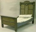 Blue and Gray Painted Victorian Doll Bed