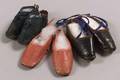 Three Pairs of Slippers and Shoes for Early Lady Dolls