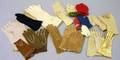 Two Pairs of Gloves and a Group of Single Doll Mittens and Gloves