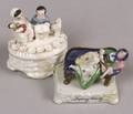 Two Early China Figurines one a Trinket Box