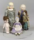 Group of Five Bisque Dolls