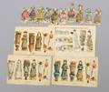 Lot of Poupee Modele Seasons and Flowers Paper Dolls