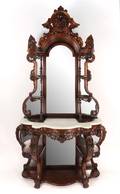 A Very Fine Meeks Carved Rosewood Etagere