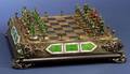Russian Silvergilt Enamel and Stoneset Chess Set