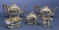 Five Piece American Federal Coin Silver Tea Service