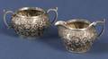 Small S Kirk  Son Co Sterling Repousse Cream and Sugar Set