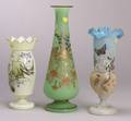 Three Enamel Decorated Aesthetic Movement Vases