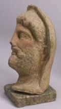 Etruscan Terracotta Profile Bust of a Bearded Divinity