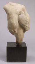 Greek or Roman Marble Fragmentary Statue of a Young Boy Holding a Dove