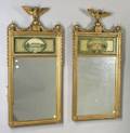 Pair of Federalstyle Carved Giltwood and Reverse Painted Mirrors