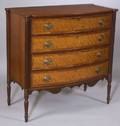 Federal Inlaid Cherrywood and Birdseye Maple Veneer Bowfront Bureau