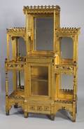 American Aesthetic Movement Parcelgilt and Ebonized Etagere