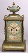 Louis XVI Style Enamel and Ormolu Mantel Clock