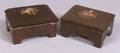 Pair of Classical Mahogany Needlepoint Upholstered Footstools