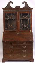 George III Mahogany Bureau Bookcase